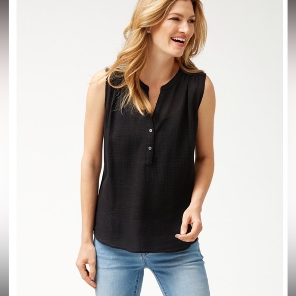 Tommy Bahama Tops - NWOT Tommy Bahama Black Coastview Gauze Top Size L, Island Chic Tank Top
